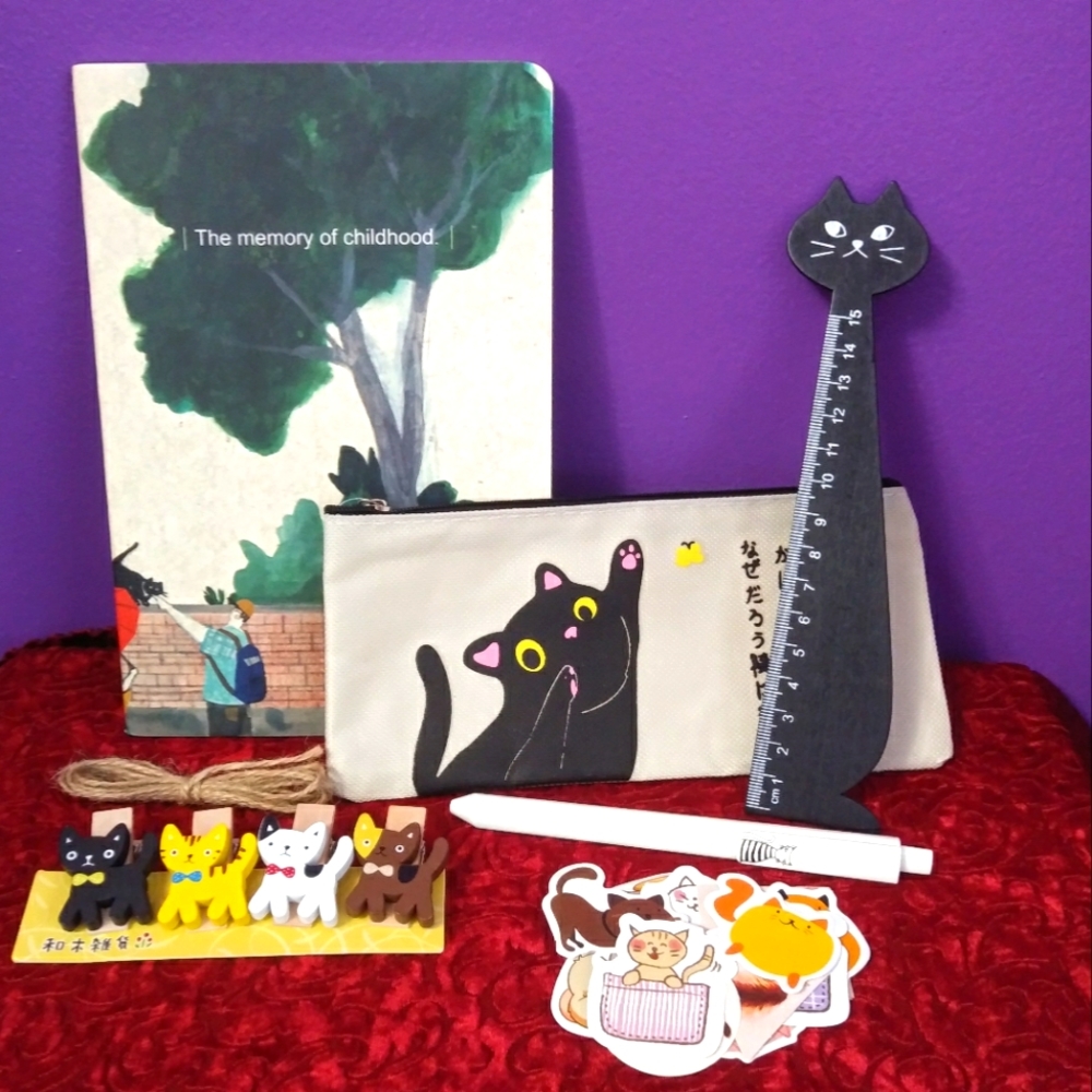 Cat Themed Stationery Set - Back to School